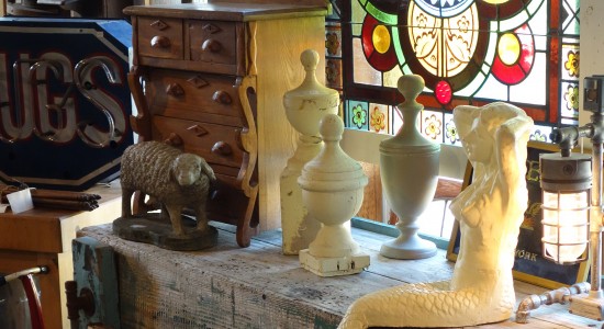 barn with stained glass window decor